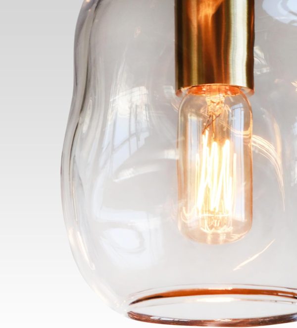 CASAMOTION Pendant Lights Kitchen Island Clear Glass Organic Globe Modern Gold Ceiling Hanging Light Fixtures Bar Counter Porch Patio Over Sink Dining RoomTable 8 Inch Height - Image 5